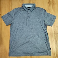 Hugo Boss Shirt Mens XL Blue Horizontal Heather Polo Pima Cotton Peru