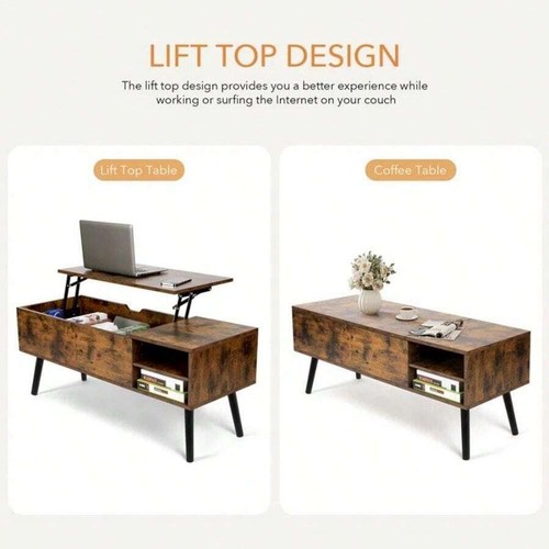 Fun- 43" Lift Top Coffee Table With Storage - Picture 14 of 26
