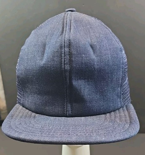 Vintage NOS Denim Mesh Blank SnapBack Hat Made In USA Park Place Brand - Picture 2 of 9