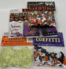 Halloween Confetti 6 Bag Lot Spider Ghost JackoLantern Party Decor Glow In Dark