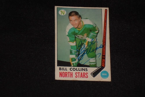 BILL COLLINS 1969-70 O-PEE-CHEE ROOKIE SIGNED AUTOGRAPHED CARD #126 NORTH STARS