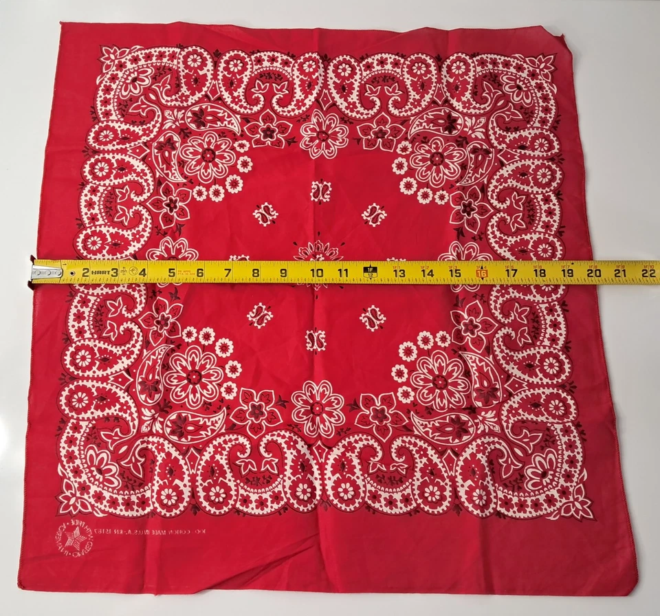 Paisley Bandanas 3 Rojo 2 Azul 1 Usado Solo Lavado Sin Desgaste 20x21" EE. UU. Foto 4 de 4