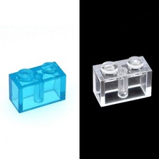 100 1X2 Bricks Transparent Clear Trans Clear Trans-Blue 3004 Bulk Lot For Lego