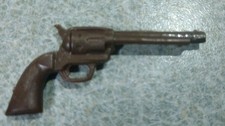 1960's-70's Marx Johnny Jane West Brown Pistol Slightly Damaged Barrel Nicks