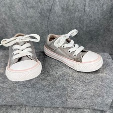 Converse Chuck Taylor All Star Sneakers Shoes Gray Pink Toddler Girl Size 5 655