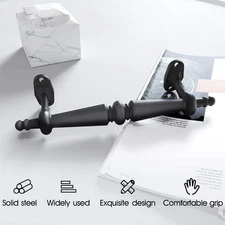 9" Barn Door Pull Handle, Rustic Black Cast Iron Grab, Gate Handles, Easy Ins...