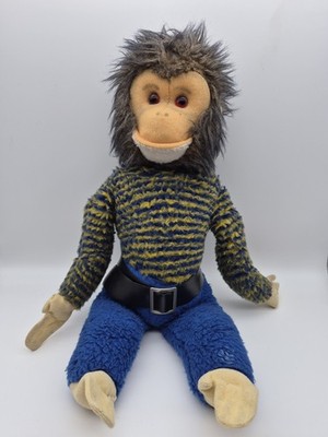 Affe Monkey Plüsch Stofftier Kuscheltier 70er Jahre Vintage 42cm