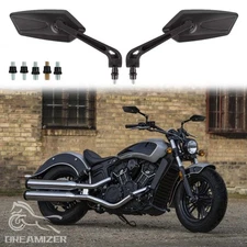 Pair Black Motorcycle Rearview Side Mirrors For Indian Scout 60 Chief Dark Horse