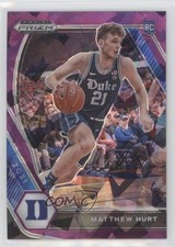 2021-22 Panini Prizm Draft Picks Purple Ice 95/149 Matt Hurt Matthew #34 0c2