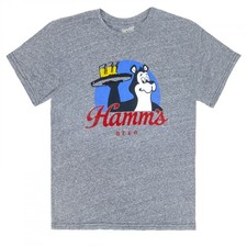 Hamm's Beer Bear with Beer Tray Retro T-Shirt Grey