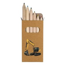 6 x 'Digger Construction Vehicle' Short Colour Pencils PE00082296