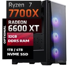 AMD Ryzen 7 7700X, Radeon RX 6600 XT, 32GB DDR5, 4TB NVMe SSD, RGB, Gaming PC