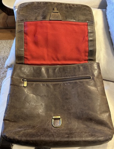 Gianni Conti Veri italienische braune Leder Messenger Schultertasche - Bild 6 von 11