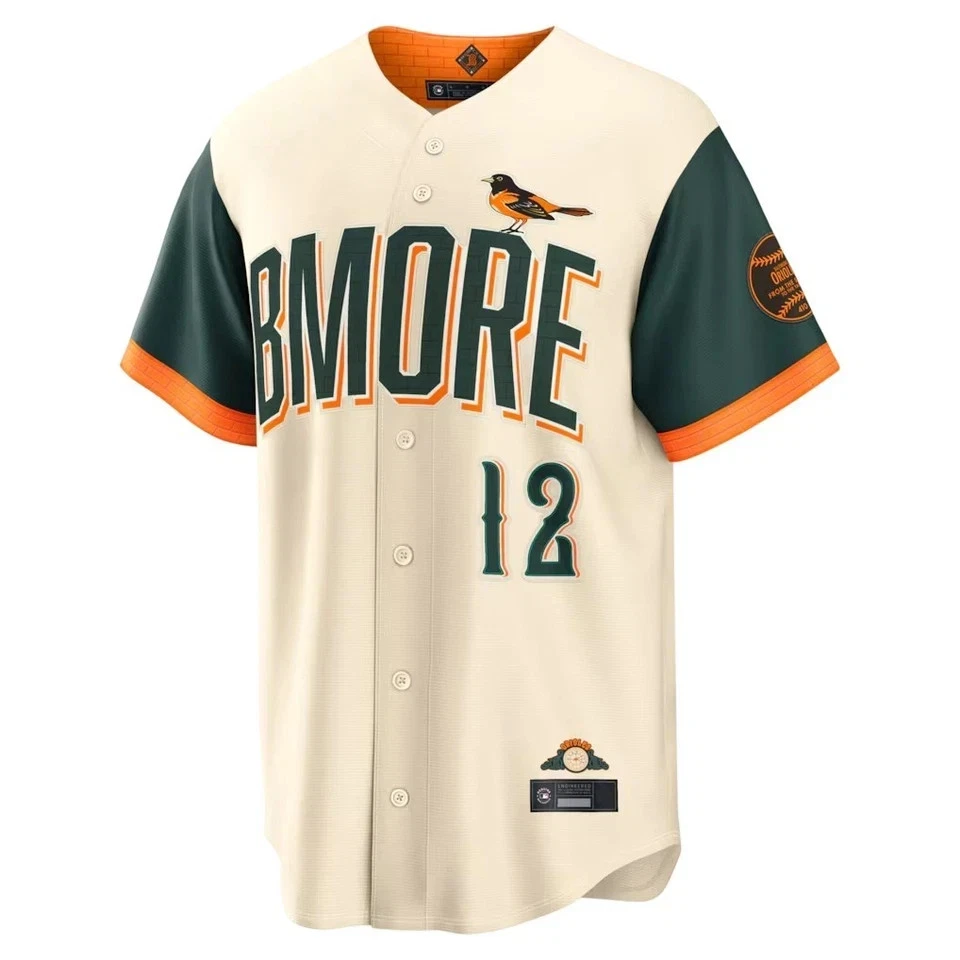 Men's Orioless Cream 2026 City Connect Stadium All Printed Baseball Jersey