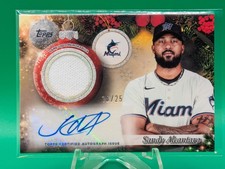 2025 Topps Holiday Autograph Relic 18/25 Sandy Alcantara PAR-SA 