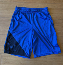 Under Armour Blue/Black Athletic Shorts YMD/M Regular Fit Drawstring Jersey