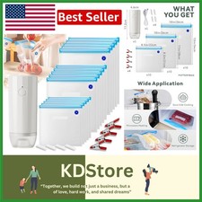 Reusable Sous Vide Vacuum Bags Kit 30 Pcs with Auto Pump Food Saver BPA Free