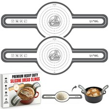 ThreadNanny Silicone Bread Sling for Dutch Oven, 2 Pcs Round 2 Pack, Gray