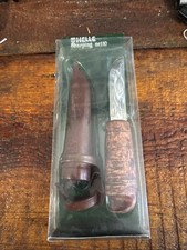 Vintage Helle Sharping No 110 Fixed Blade Knife With Leather Sheath. NOS