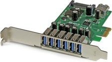 7 Port PCI Express USB 3.0 Card - 5Gbps - Standard Low-Profile - SATA Power -