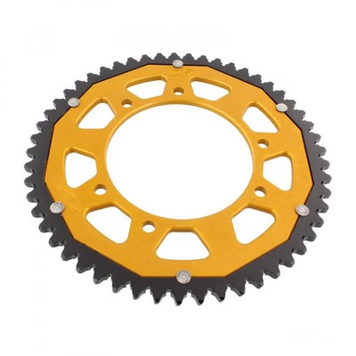 Kettenrad Alu gold 53-Zähne 420-Teilung für Rieju MRX 50 Top Bj. 2004-2005
