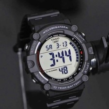 Casio digital watch big face black model 10-year battery water-resistant