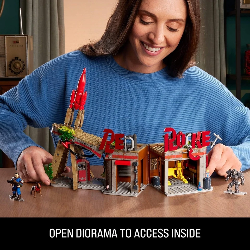 MEGA Fallout Action Figures Building Toys, Red Rocket Truck Stop with 824 Pieces - Image 2 of 4