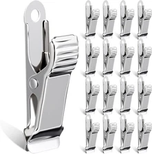 16Pcs Metal Mini Spring Clamps 1/2", Alligator Clips Silver