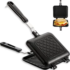 ZOOFOX Sandwich Maker, Grilled and Panini Maker Pan with Black 