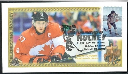 USA 2017 Canada FDC: The History of Hockey Homemade Rare Cachet - Sidney Crosby