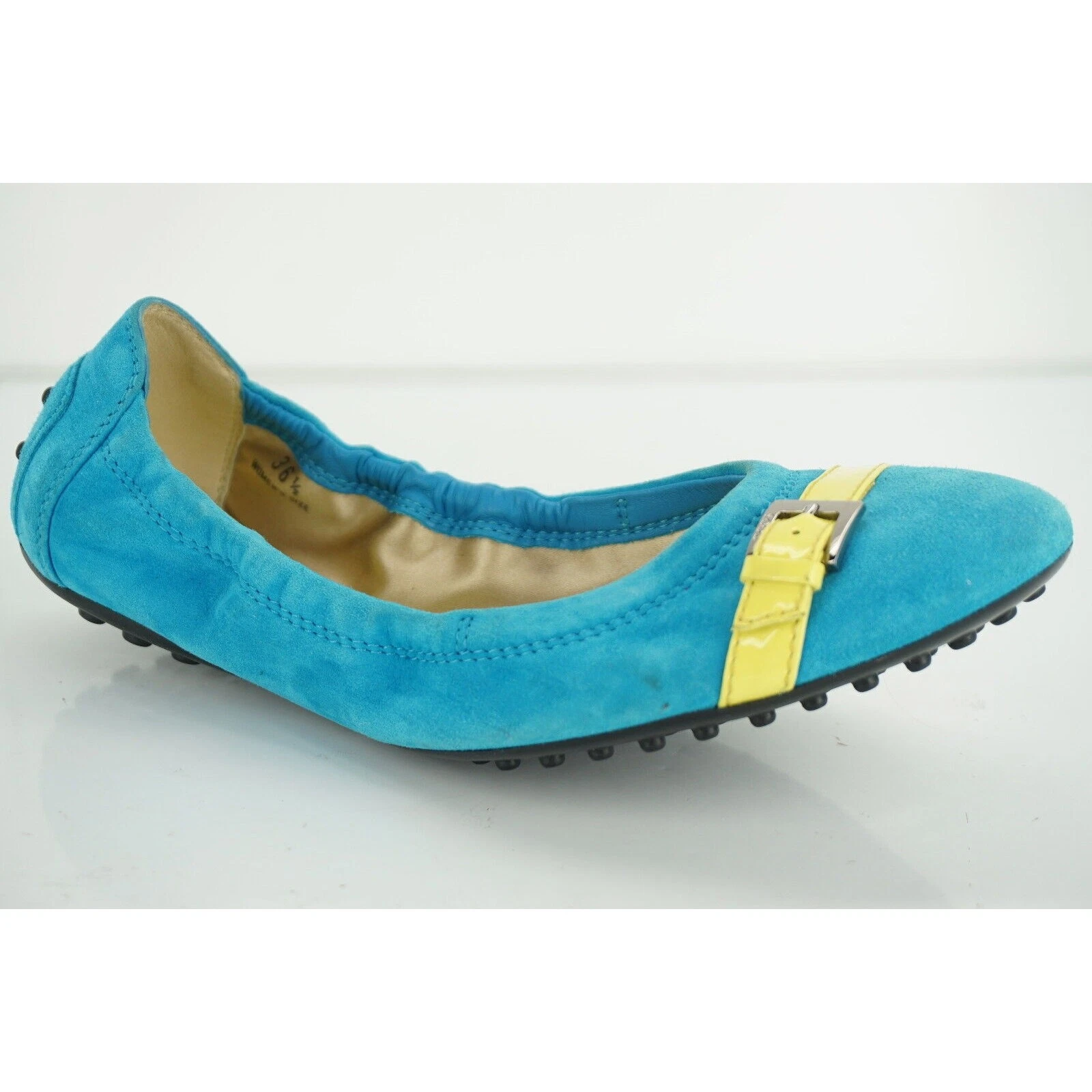 TOD’S Ballerine Tod's Dee blu scamosciate con cintura punta a cappuccio taglia 36 5 scarpa donna nuova $445