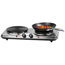 Daewoo Double Hot Plate Table Top Electric Cooking Hob Portable Cooker 2500W