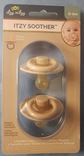 Itzy Ritzy itzy Soother Pacifier Set of 2 - Silicone Newborn Pacifiers 0-6 Mo.