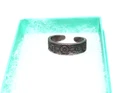 Flower Stamped Sterling Silver Southwestern VTG Adjustable Toe Ring Sz4 Pollack
