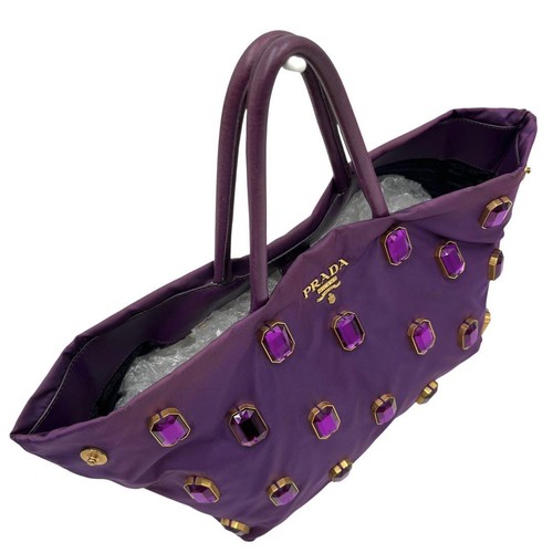 Borsa a mano Prada tote borsetta nylon viola autentica - Foto 12 di 24