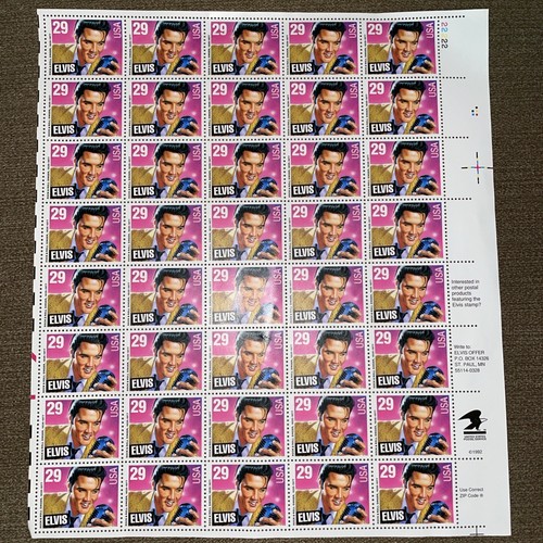 1992 Elvis Presley .29 cent Stamps- 2 Full Sheets 80 StampsUSPS NEW-MINT - Picture 2 of 8