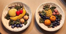 Set of 2 - 1996 Decorative Fruit Plates - 6" Round - Pretty