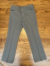 Vintage Wrangler Pants Mens 35x30 Gray Wrancher Bootcut Made in USA Cowboy