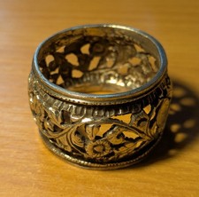 Silver Tone Vintage Decorated Style Napkin Ring