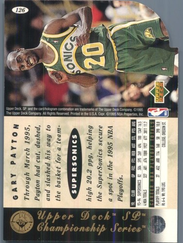 1994-95 SP Championship Seattle SuperSonics Gary Payton #126 - Picture 2 of 2