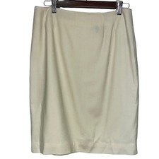 Linda Allard Ellen Tracy Women's Skirt 100 Wool Yellow Lined Size 12