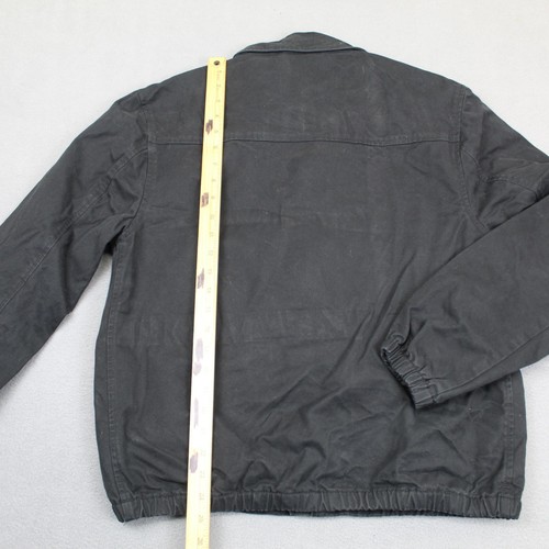 J Crew Jacket Mens Medium Black Full Zip Lined Oarsman Barn Chore Coat Field - Picture 8 of 12