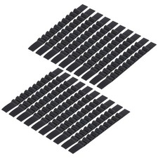 50Pcs Non-Slip Silicone Hanger Grips Clothes Hanger Strips Black 3.54" x 0.39"