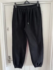 Men's Black Elasticated Waist Sweat Pants, UK Size Medium