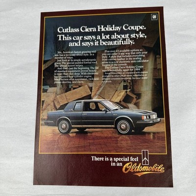 1984 Oldsmobile Cutlass Ciera Holiday Coupe Vintage Car Print Ad 1983 GM Auto