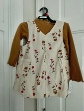 Carter's Child of Mine 2 Piece Floral Dress Set Girls 2T Ivory Brown Red Outfit