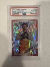 Amen Thompson 2021 Topps Chrome Rookie REFRACTOR /5 Overtime PSA 10 Bookend