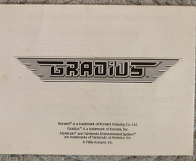 Gradius (NES, 1986) testato/funzionante, include manuale