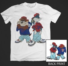 Looney Tunes Bugs Bunny Taz Retro Graphic Tee Unisex Cotton Gift