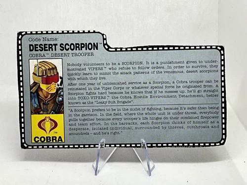 Gi Joe Cobra Filecard 1991 Desert Scorpion (a)
